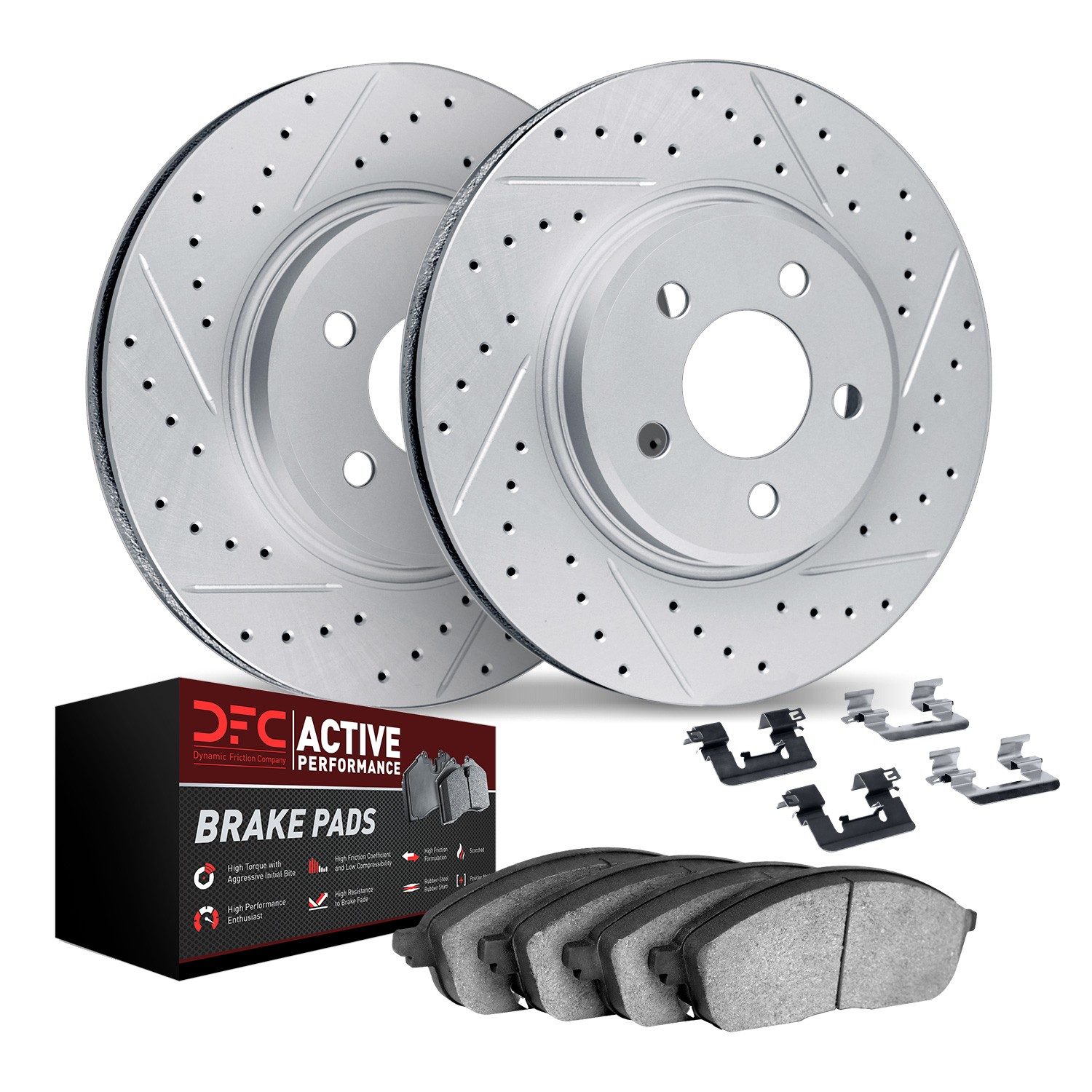 DFC Front Drilled Slotted Brake Pad and Rotor Kit — image 5