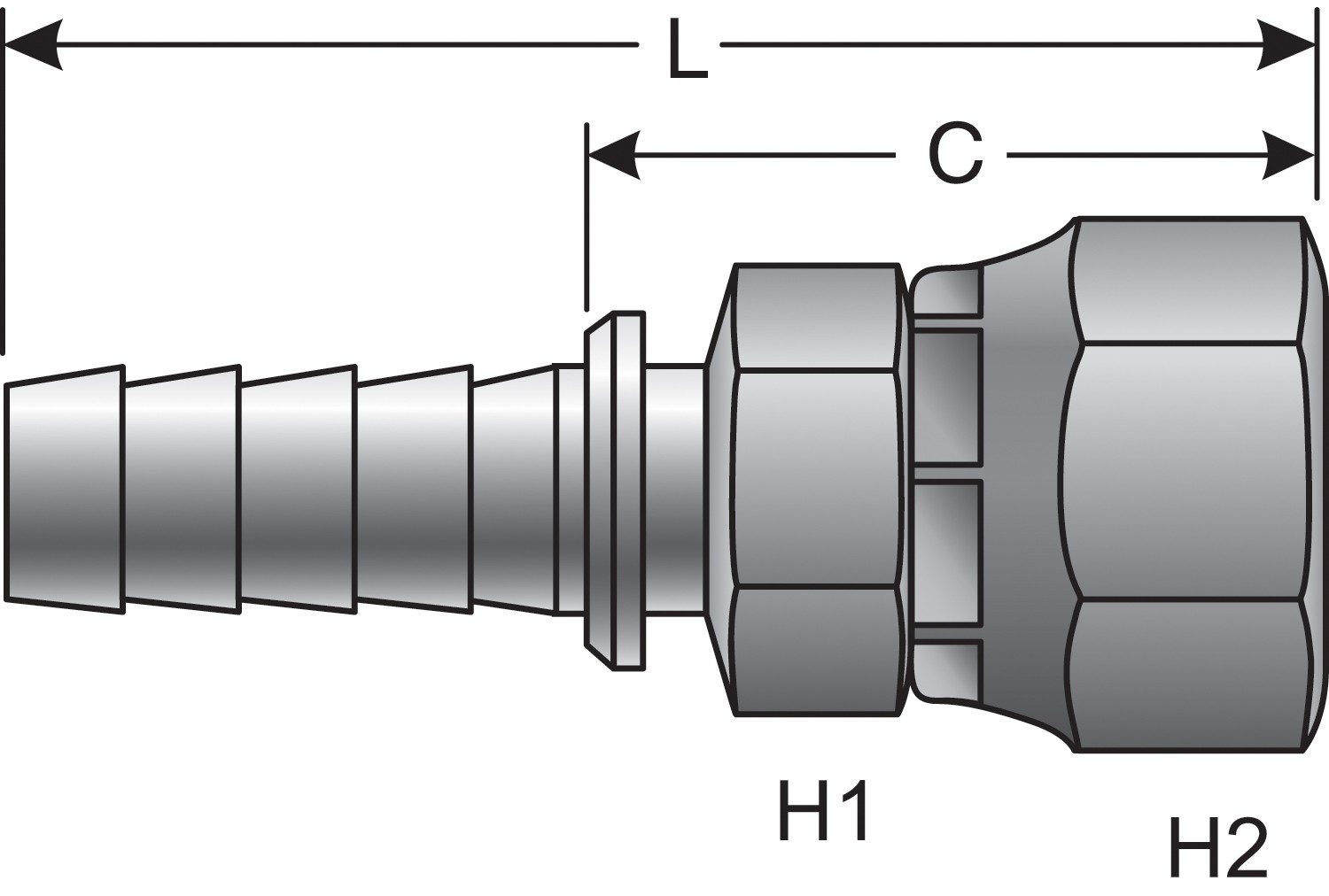 Gates Hydraulic Coupling Adapter - 3C2-6FDLX | M12X1.5 Thread — image 2