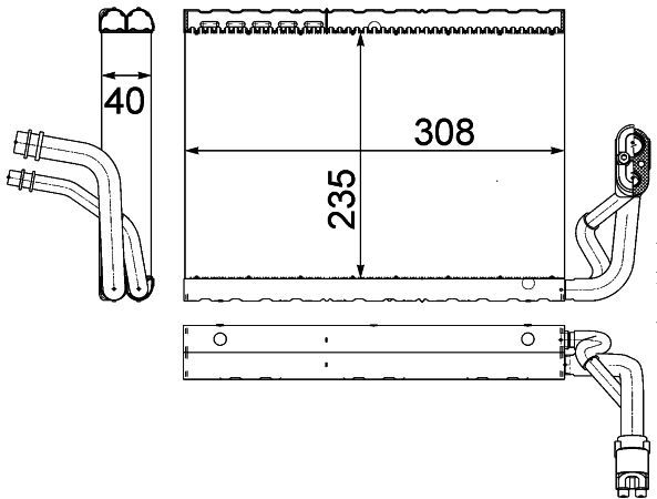 MAHLE A/C Evaporator Core AE 91 000P — image 2