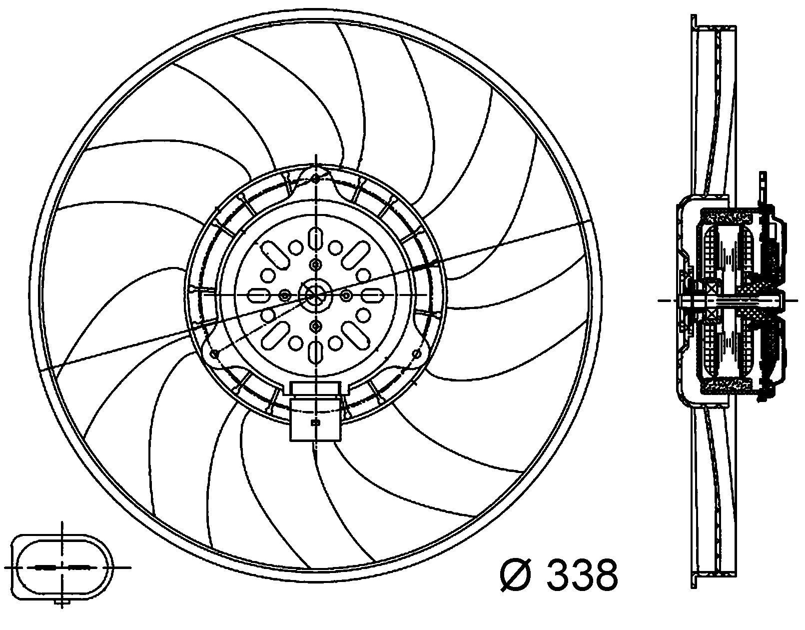 MAHLE Right Engine Cooling Fan CFF 313 000S — image 6