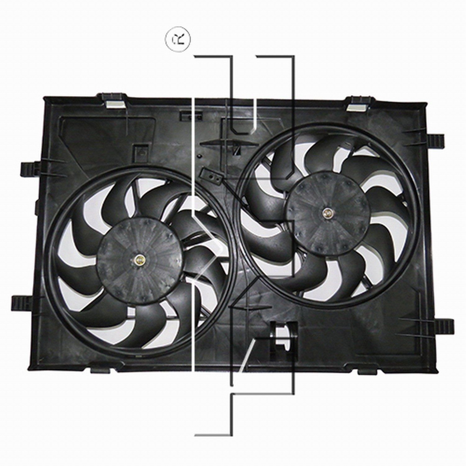 TYC Dual Radiator and Condenser Fan Assembly