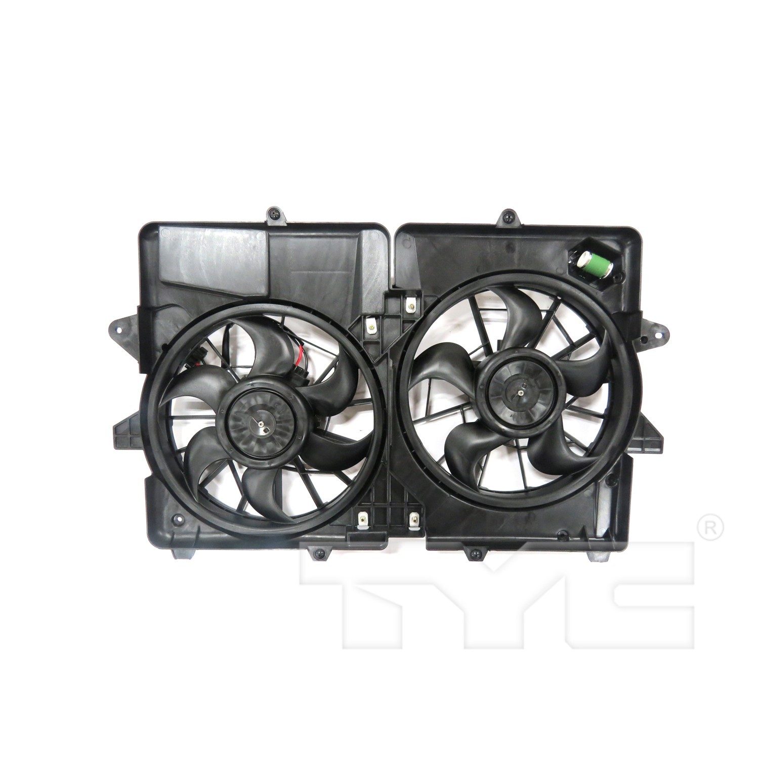 TYC Dual Radiator and Condenser Fan Assembly
