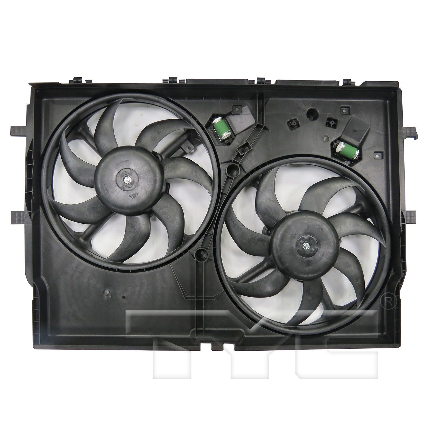 TYC Dual Radiator and Condenser Fan Assembly