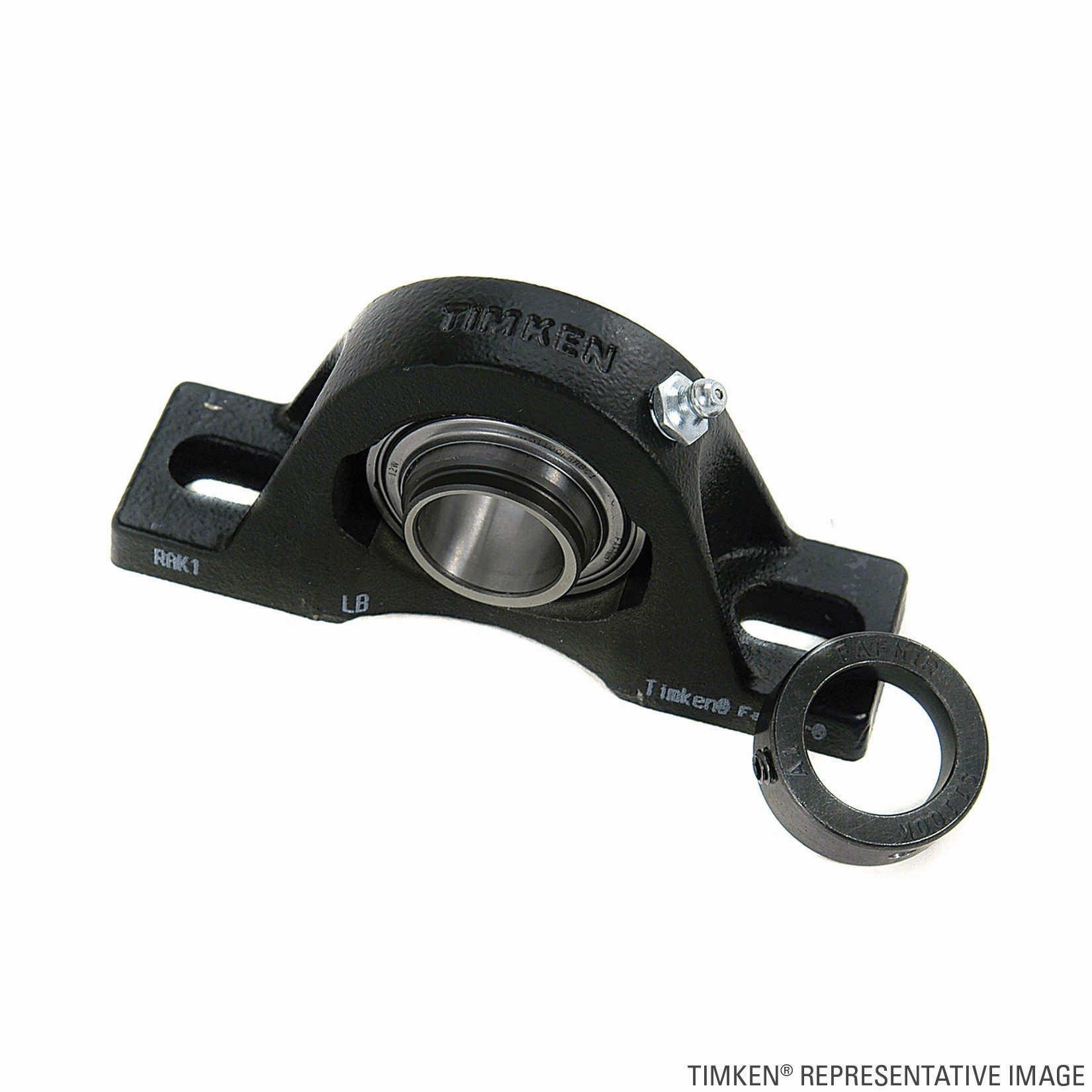 Housed Ball Bearing - Contact Shroud Seal, Wide Inner Ring, Self Locking Collar, Regreasable