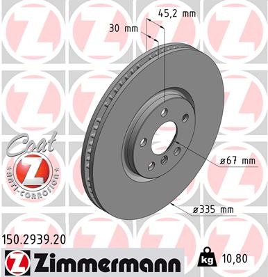 Zimmermann Front Brake Rotor 150.2939.20 — image 2