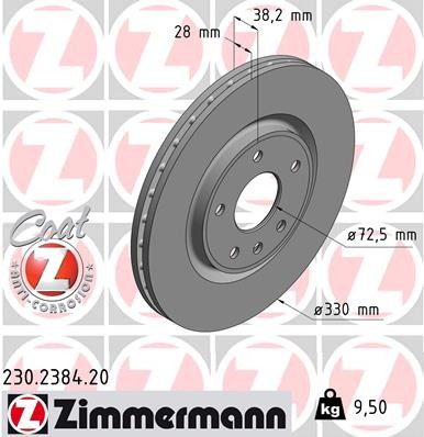 Zimmermann Front Brake Rotor 230.2384.20 — image 2