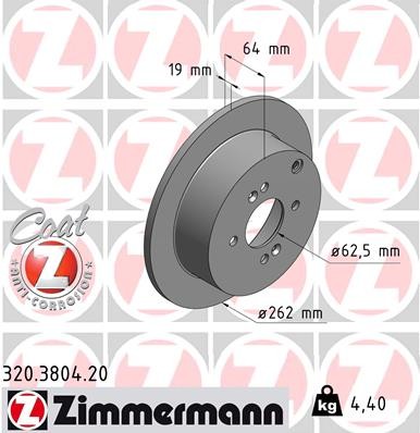Zimmermann Rear Brake Rotor 320.3804.20 — image 2