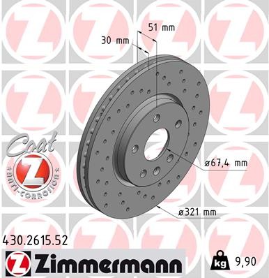 Zimmermann Front Brake Rotor 430.2615.52 — image 2