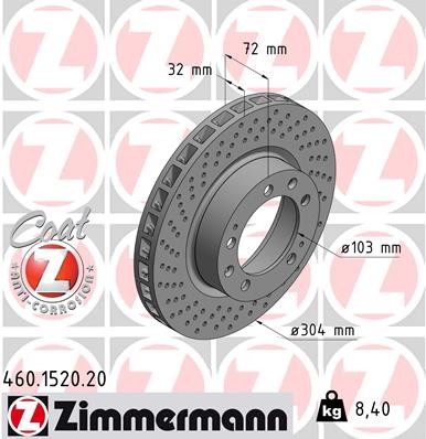Zimmermann Front Driver Side Brake Rotor 460.1520.20 — image 2